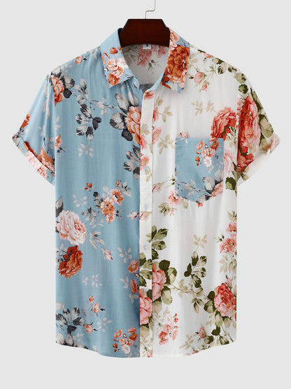 NAVEN Floral Patchwork Shirt