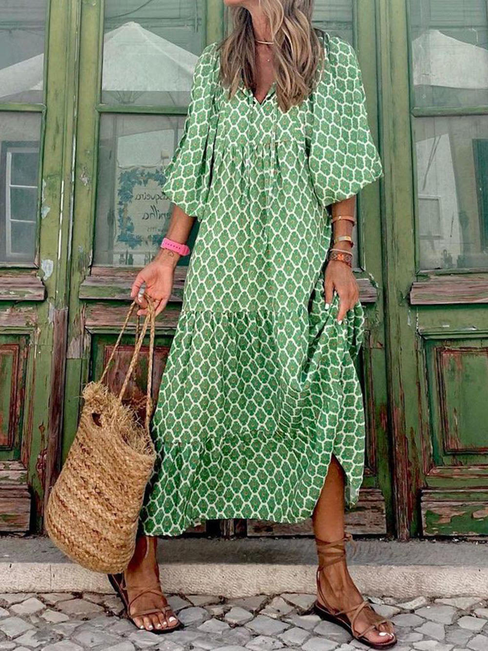 Boho Chic Printed Maxi Dress