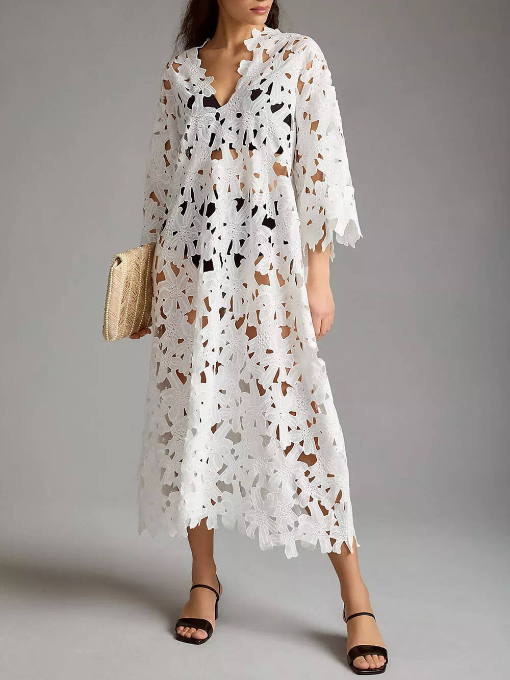 Lace Midi Beach Cover-Up Dress
