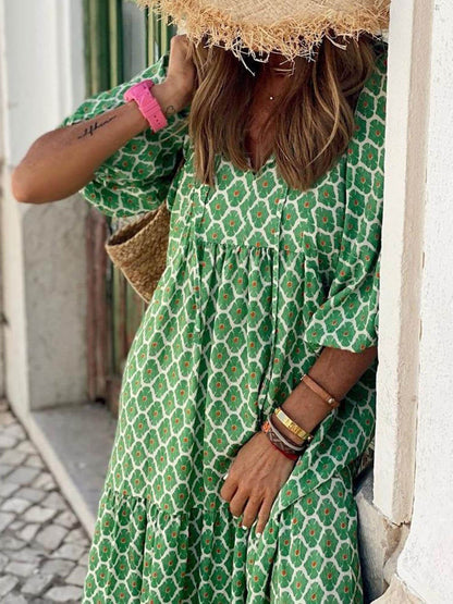 Boho Chic Printed Maxi Dress