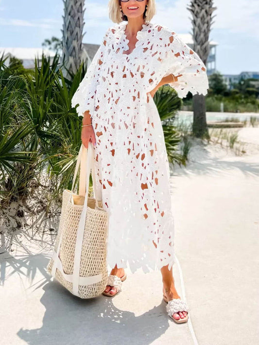 Lace Midi Beach Cover-Up Dress