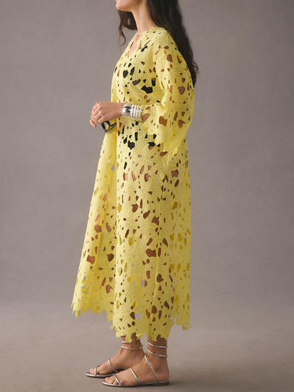 Lace Midi Beach Cover-Up Dress
