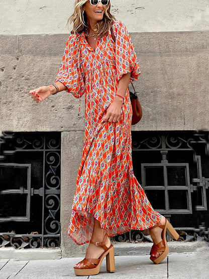 Boho Chic Printed Maxi Dress