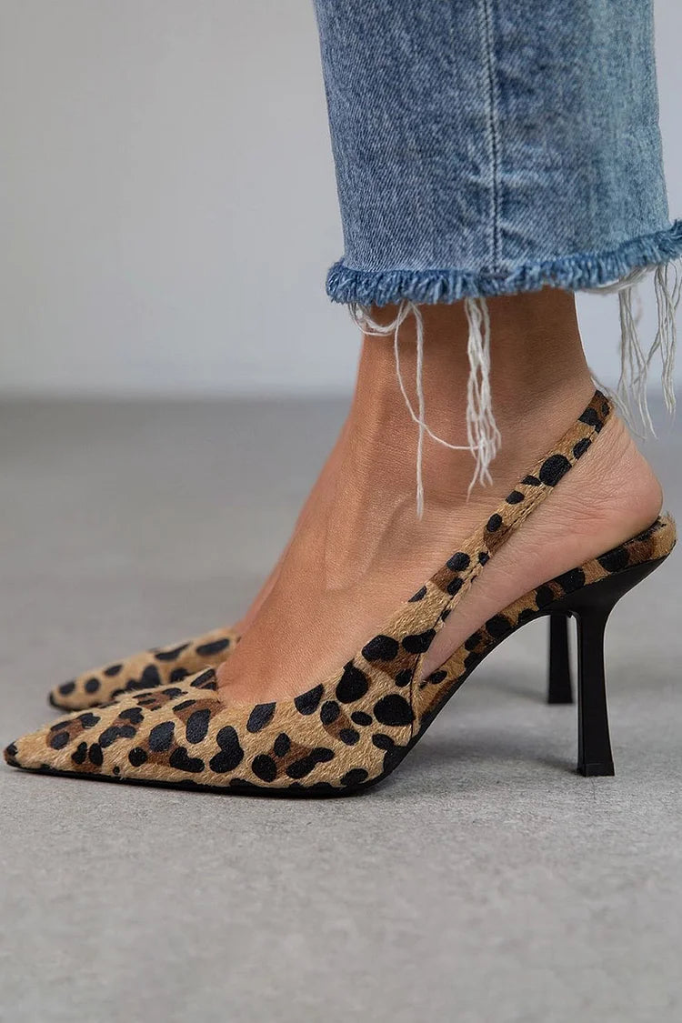 LYRISA – Leopard Print Slingback Heels