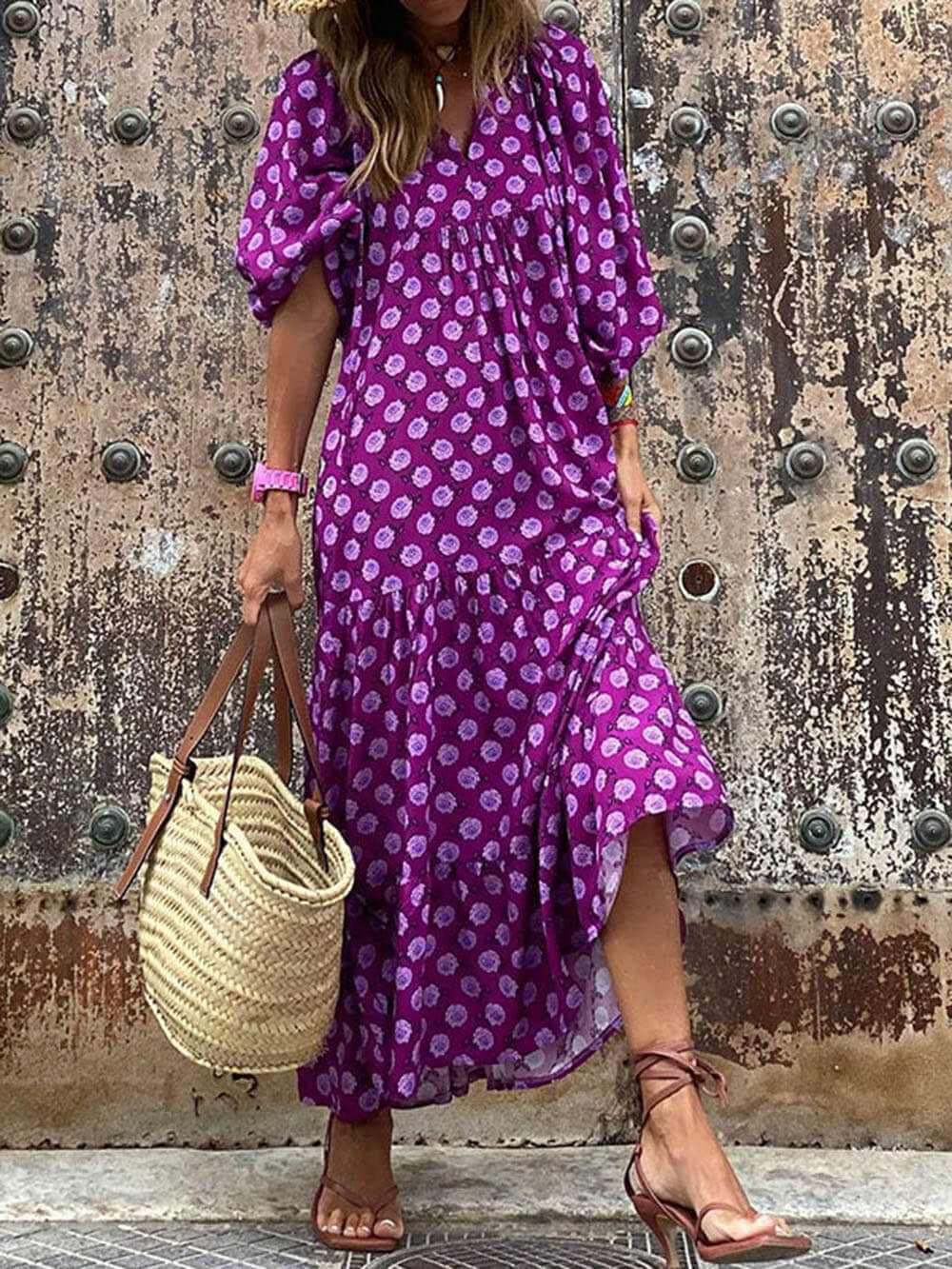 Boho Chic Printed Maxi Dress