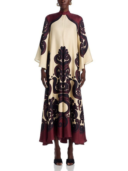 Stunning Grenadilla Print Maxi Dress with Elegant Comfort