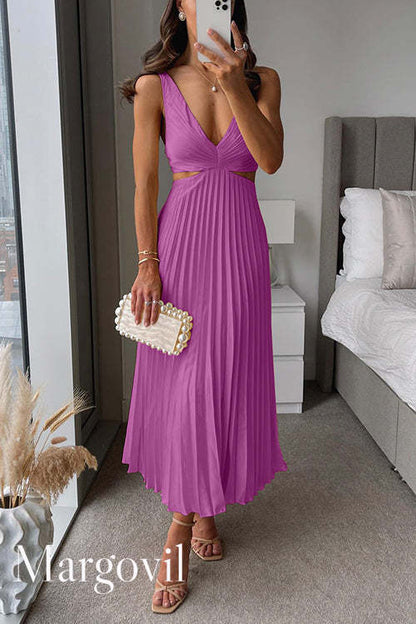 ALUNIA Pleated Maxi Dress