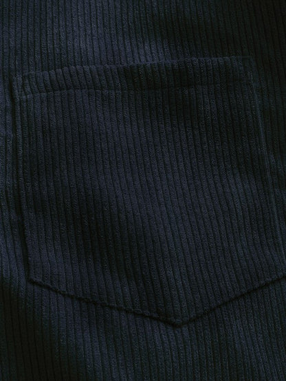 CORVIN Men’s Half Button Corduroy Shirt