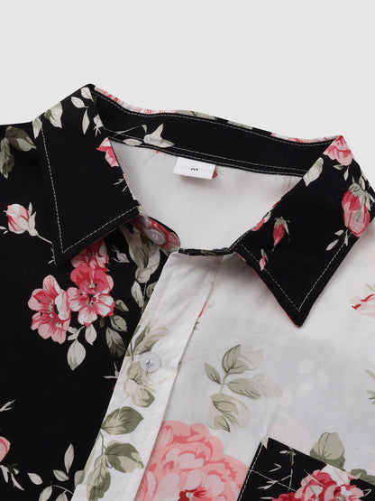 NAVEN Floral Patchwork Shirt
