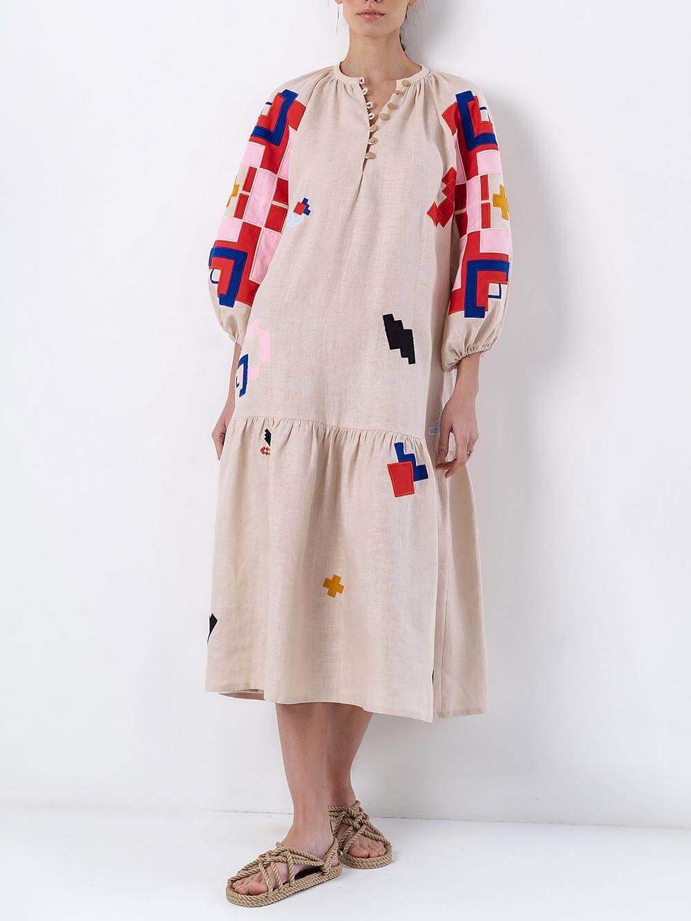 Distinctive Ethnic Print Lightweight Maxi Dress