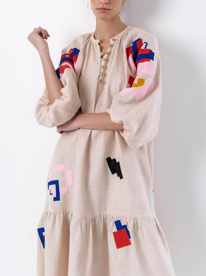 Distinctive Ethnic Print Lightweight Maxi Dress