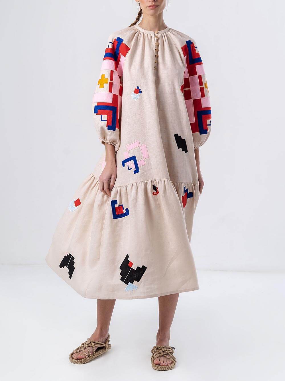 Distinctive Ethnic Print Lightweight Maxi Dress