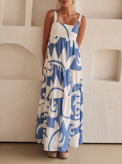 Captivating Geometric Pattern Maxi Dress