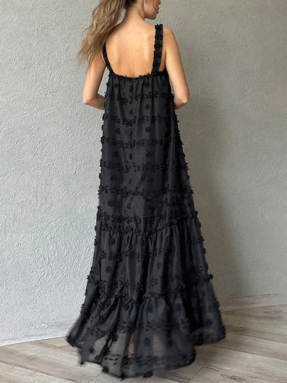 Charming Floral A-Line Layered Maxi Dress