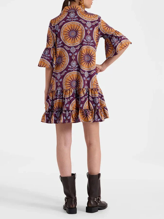 Tiered Mini Dress with Dropped Waist