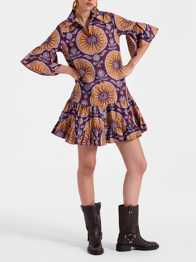 Tiered Mini Dress with Dropped Waist