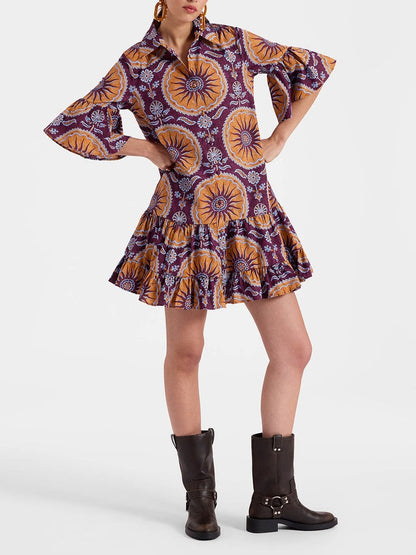 Tiered Mini Dress with Dropped Waist