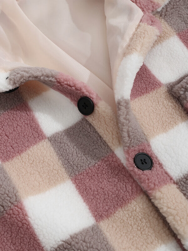 TAVEN Plaid Fleece Lapel Jacket