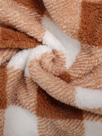 TAVEN Plaid Fleece Lapel Jacket