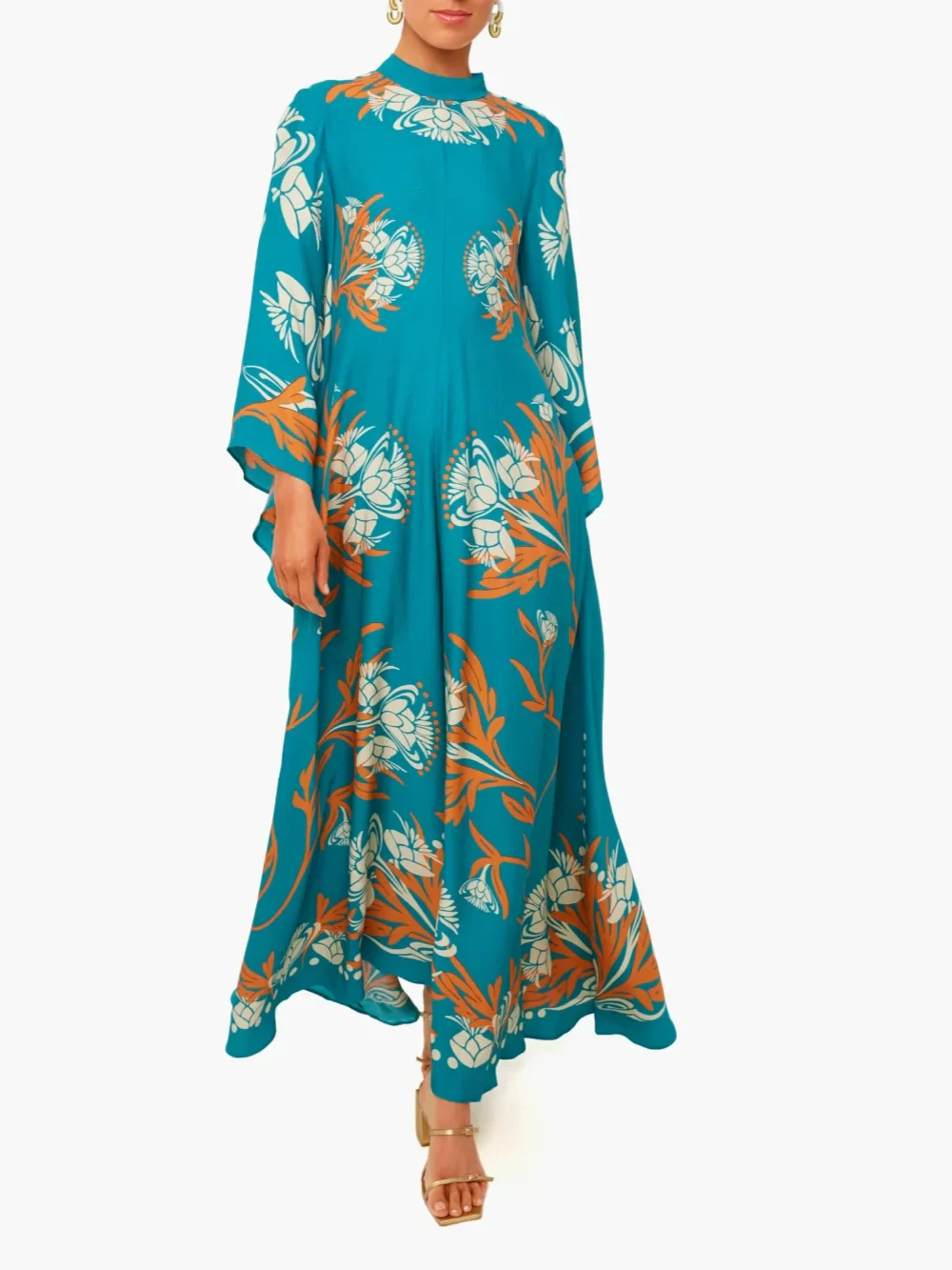 Chic Vintage Maxi Dress with Striking Print