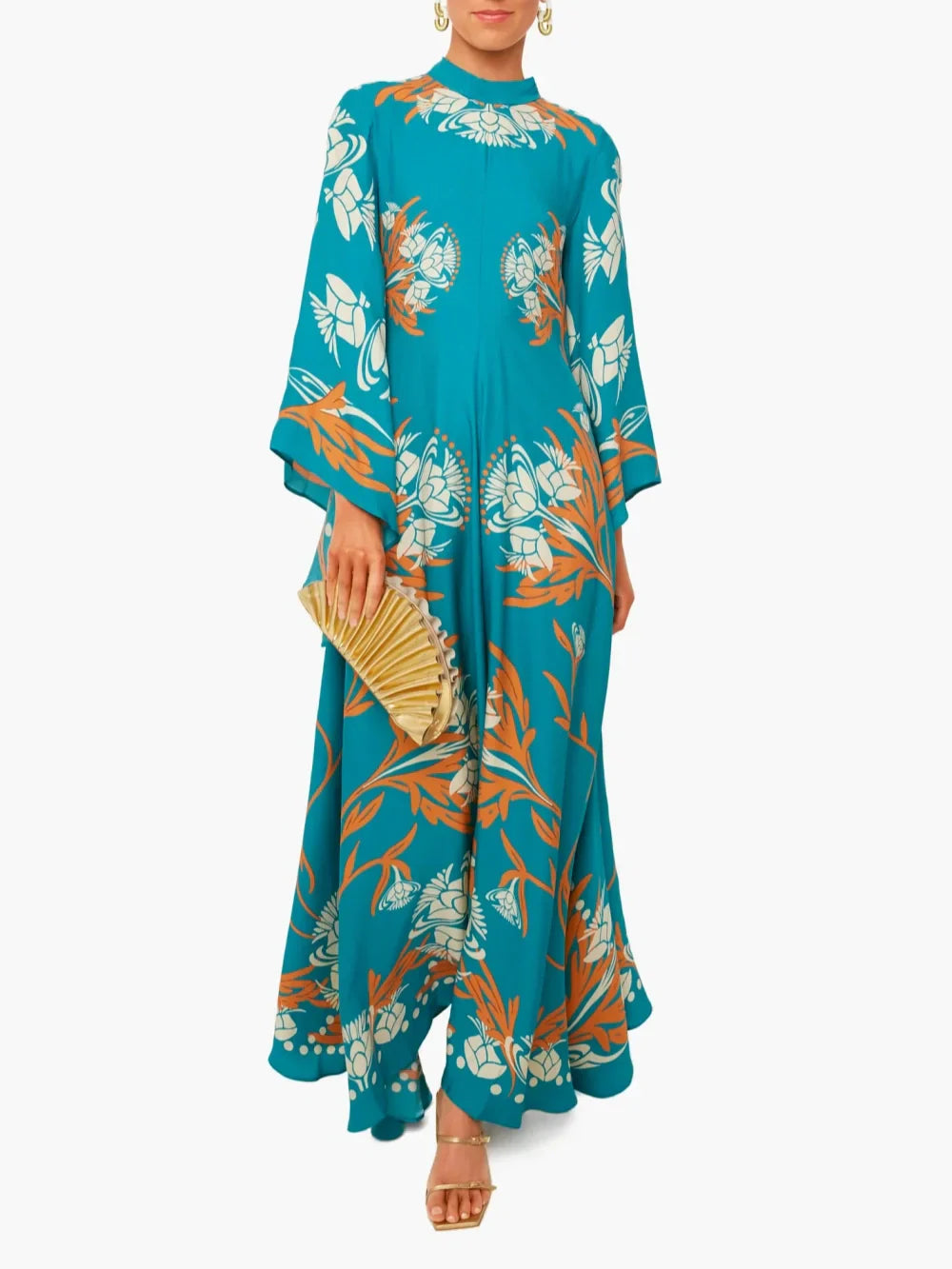 Chic Vintage Maxi Dress with Striking Print