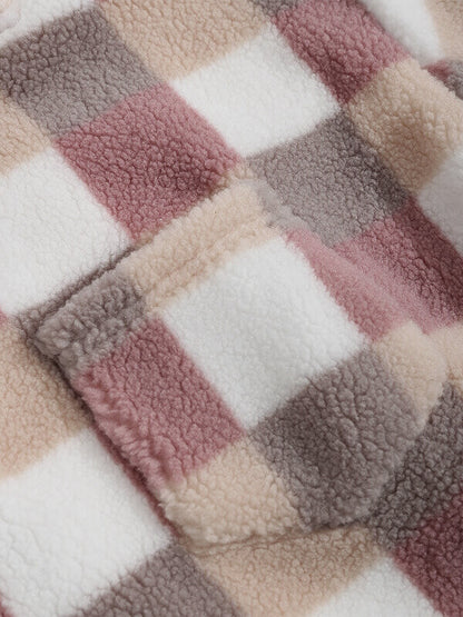 TAVEN Plaid Fleece Lapel Jacket