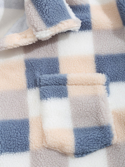 TAVEN Plaid Fleece Lapel Jacket