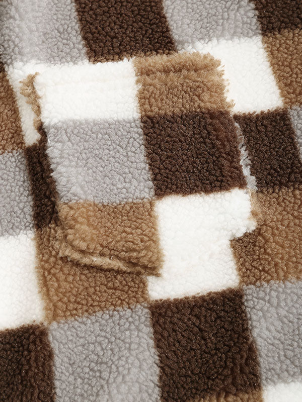 TAVEN Plaid Fleece Lapel Jacket