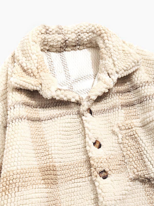 BRAMEN Plaid Fleece Lapel Jacket