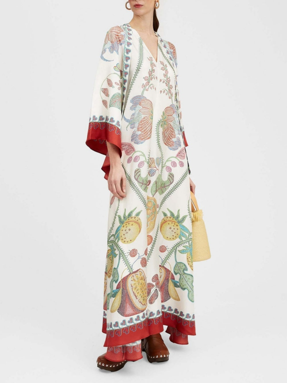 Maxi Dress with Handcrafted Ebony Print