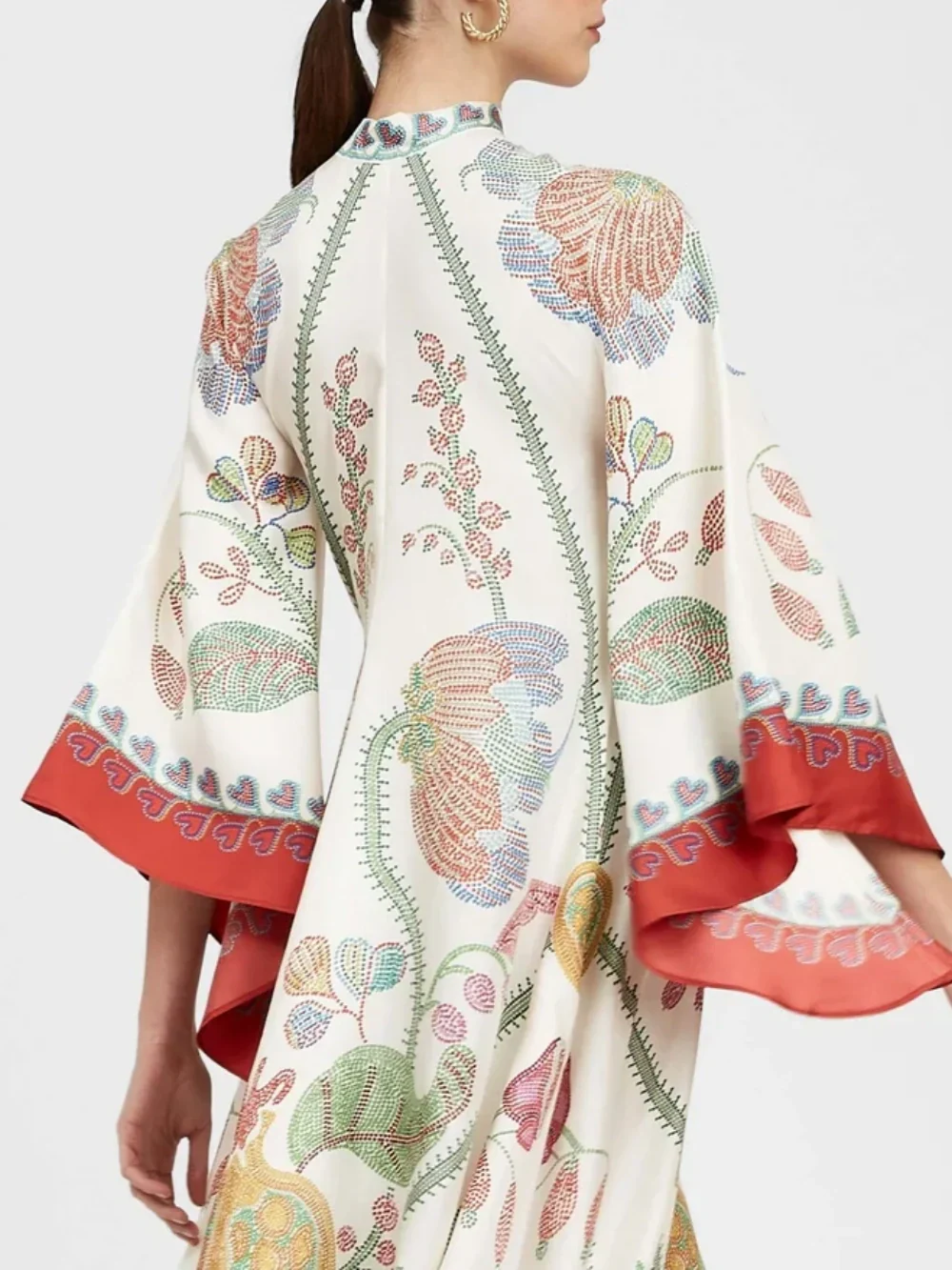 Maxi Dress with Handcrafted Ebony Print