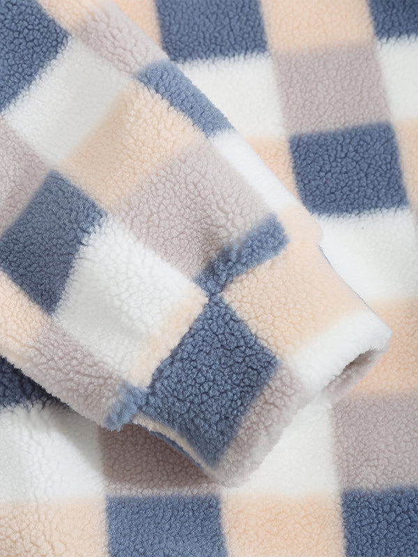 TAVEN Plaid Fleece Lapel Jacket