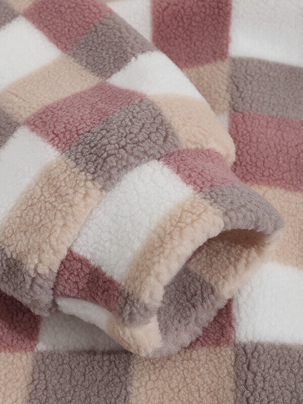 TAVEN Plaid Fleece Lapel Jacket