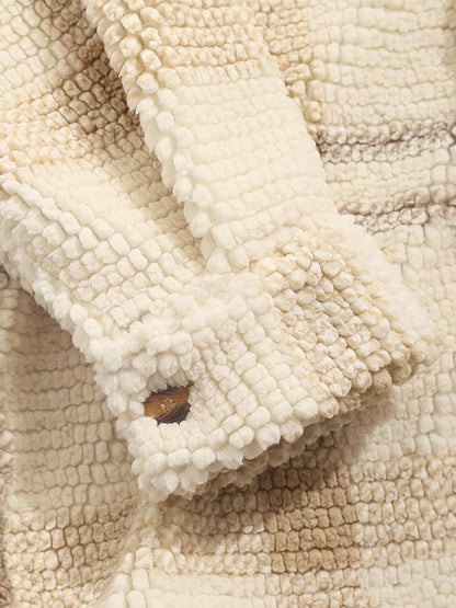 BRAMEN Plaid Fleece Lapel Jacket