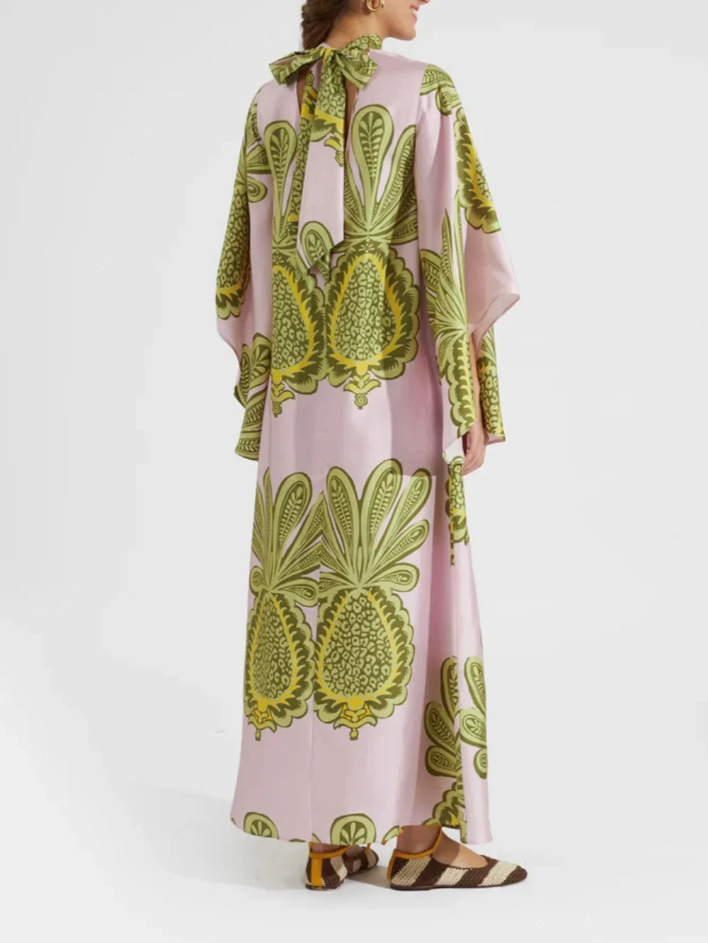 Maxi Dress with Bold Tropical Pineapple Print