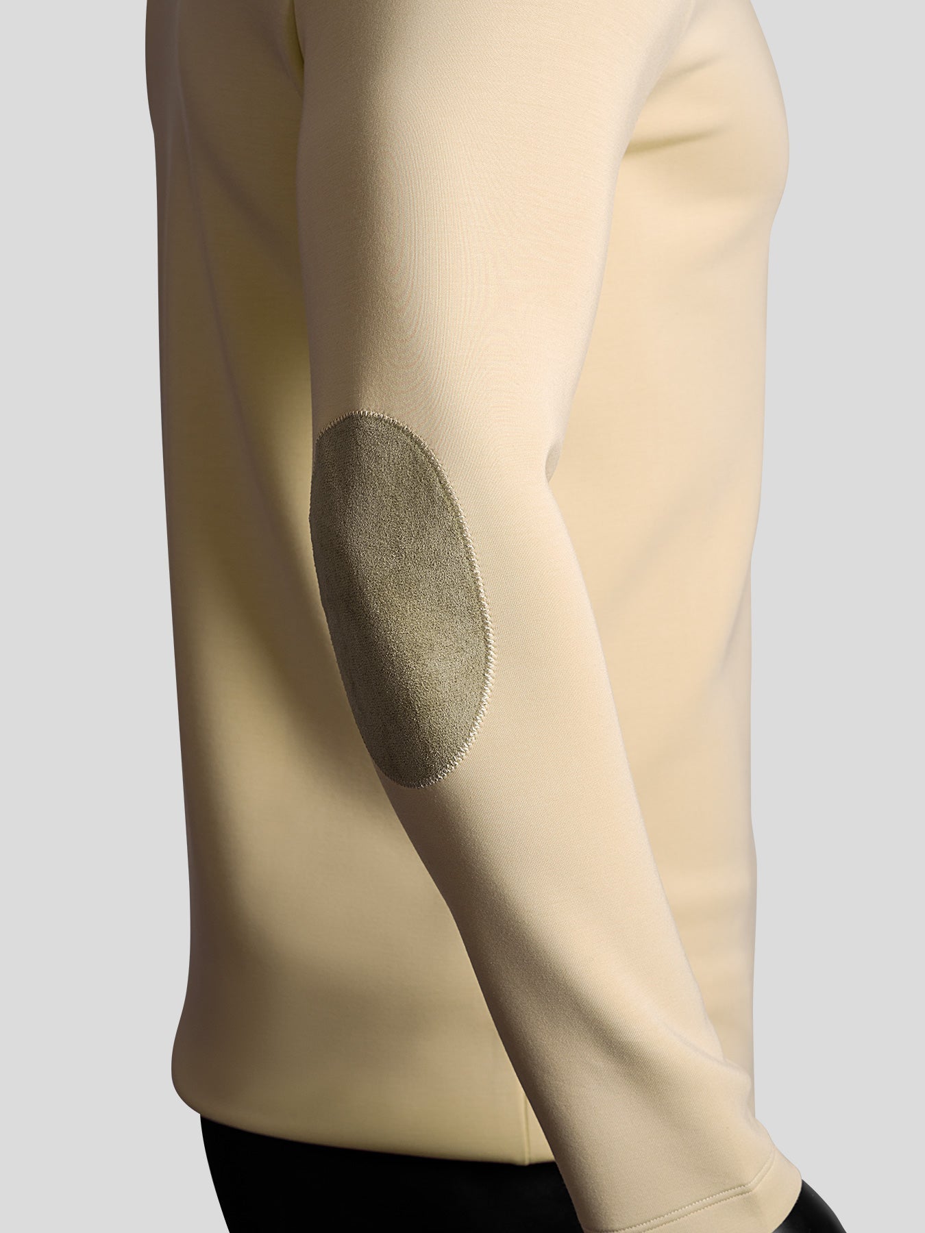 Modal Blend Elbow Patch Long Sleeve Tee:Slim Fit