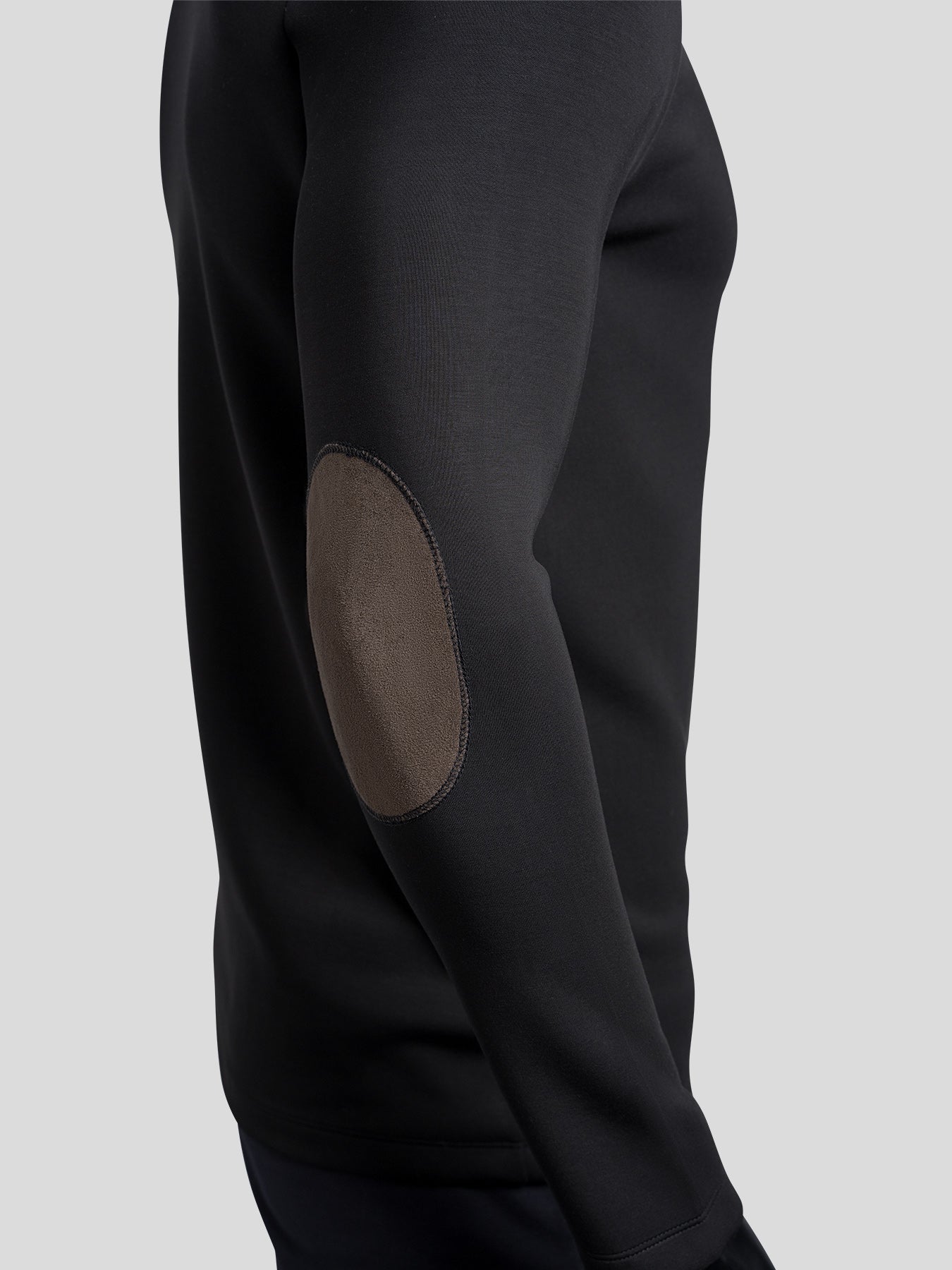 Modal Blend Elbow Patch Long Sleeve Tee:Slim Fit