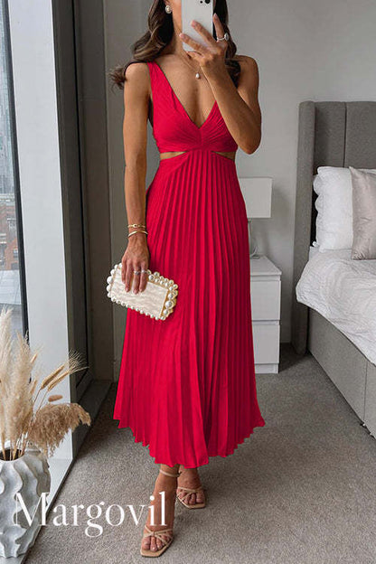 ALUNIA Pleated Maxi Dress