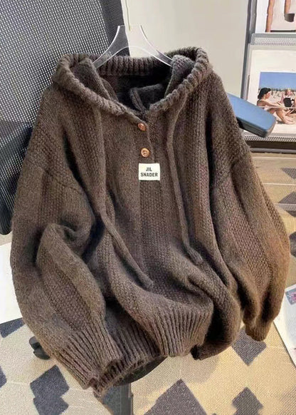 MIREN Cotton Knit Hooded Top