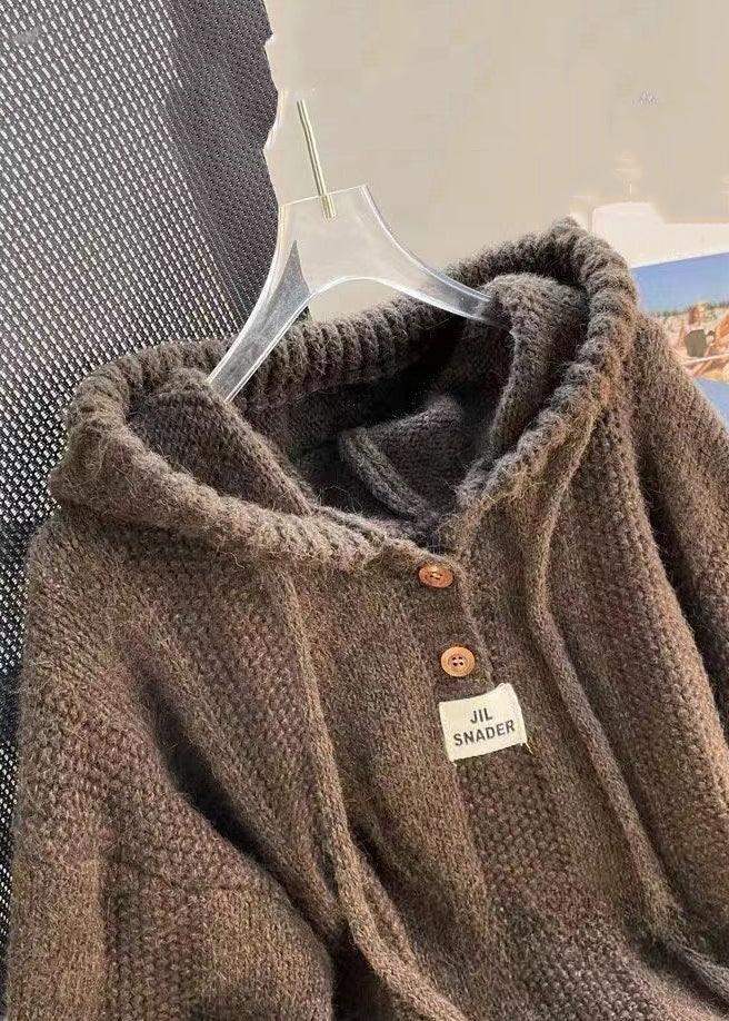 MIREN Cotton Knit Hooded Top