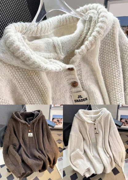 MIREN Cotton Knit Hooded Top