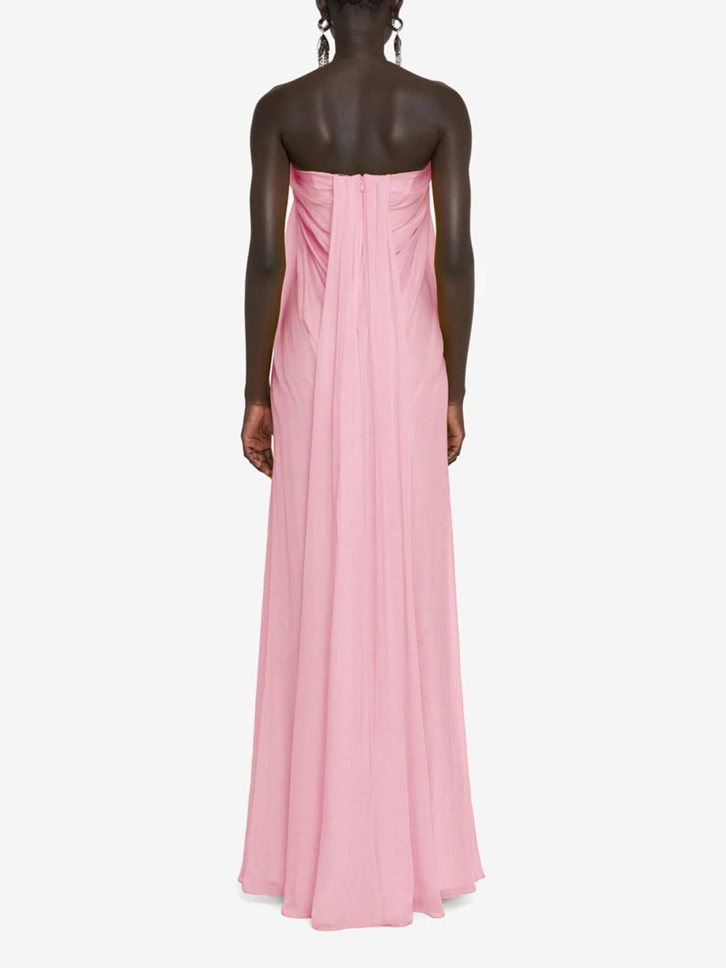 Chic Strapless Pleated A-Line Maxi Dress