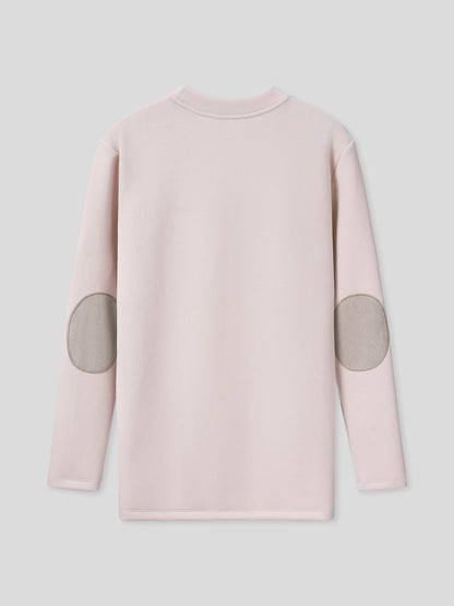 Modal Blend Elbow Patch Long Sleeve Tee:Slim Fit