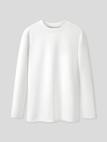 Modal Blend Elbow Patch Long Sleeve Tee:Slim Fit