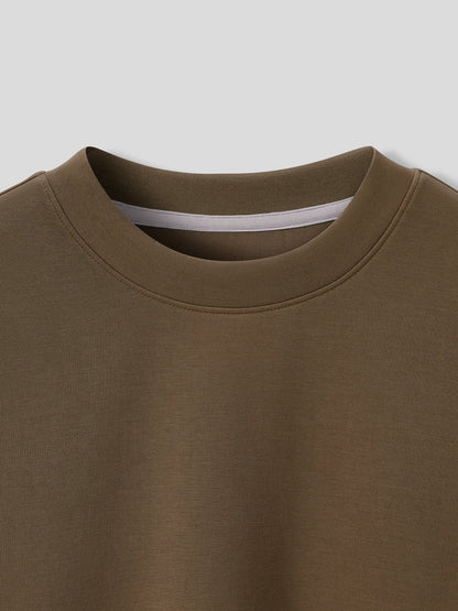 Modal Blend Elbow Patch Long Sleeve Tee:Slim Fit