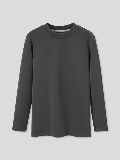 Modal Blend Elbow Patch Long Sleeve Tee:Slim Fit
