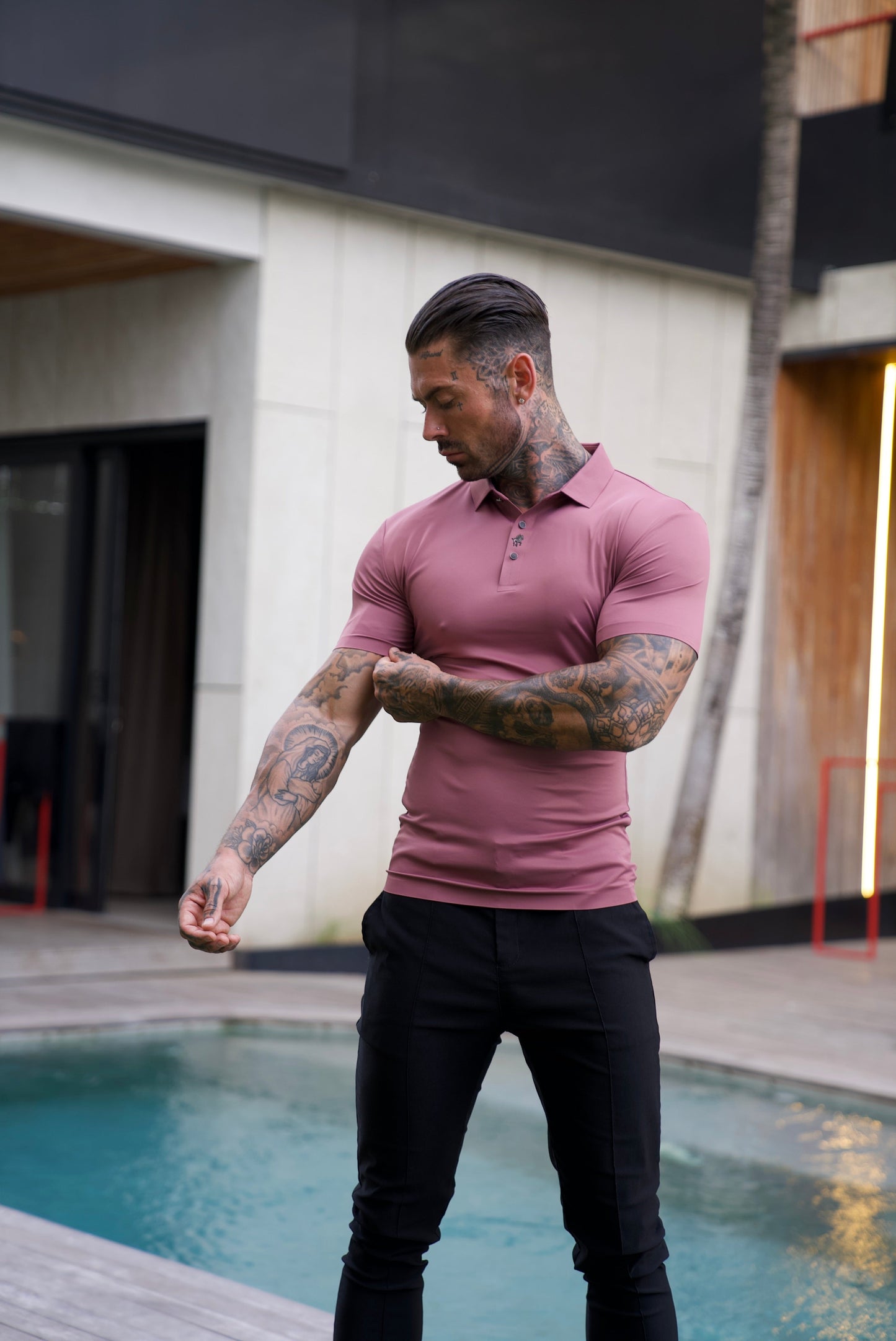 VALEN Wrinkle-Free Muscle Fit Polo