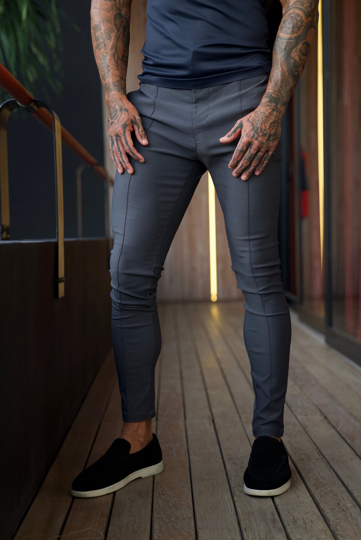 CALDEN Wrinkle-Free Slim Fit Trousers