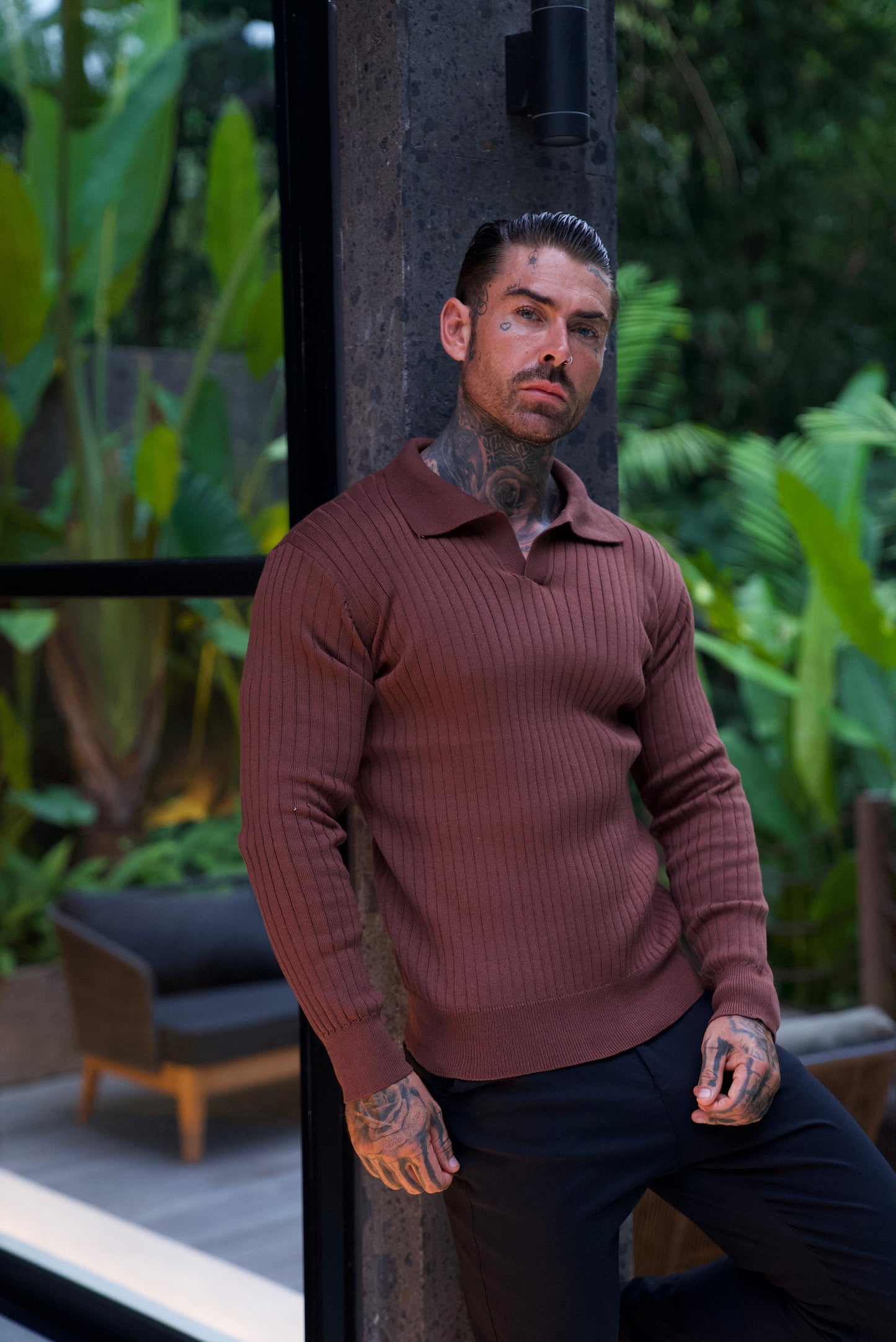 RENVO Muscle Fit Knit Sweater