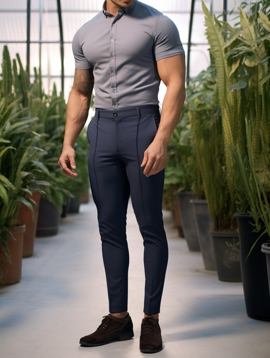 CALDEN Wrinkle-Free Slim Fit Trousers